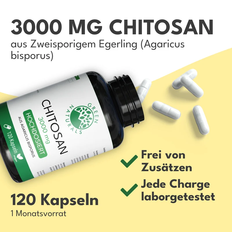 Chitosan Kapseln • pflanzlich aus Champignon • 3.000 mg