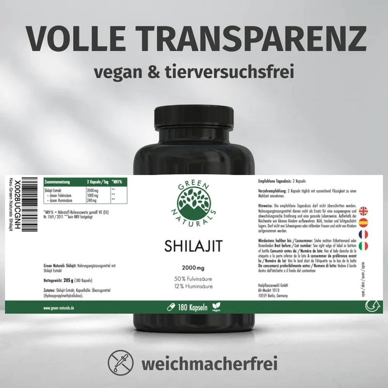 Shilajit Kapseln • 2.000 mg • 1.000 mg Fulvinsäure