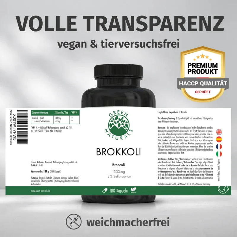 Brokkoli Extrakt Kapseln • 170 mg Sulforaphan