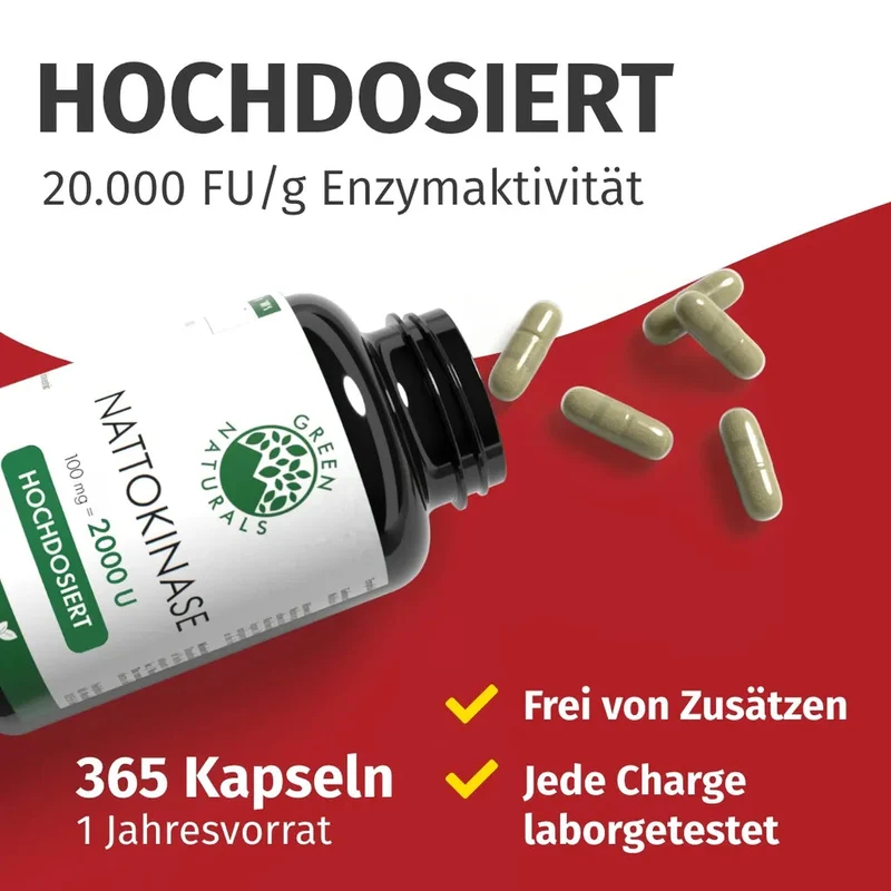 Nattokinase Kapseln • 2.000 FU • 20.000 U/g