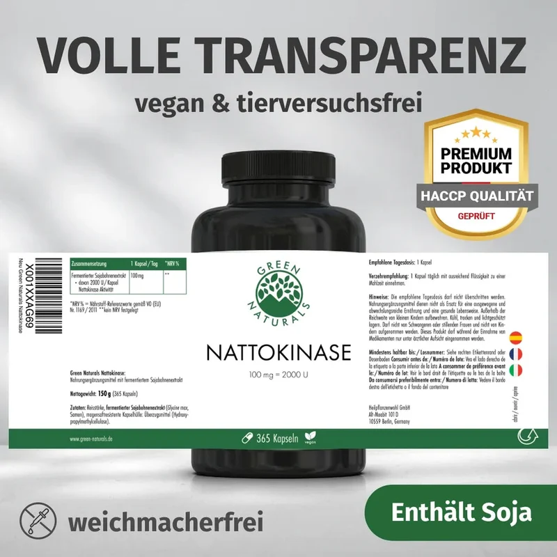 Nattokinase Kapseln • 2.000 FU • 20.000 U/g