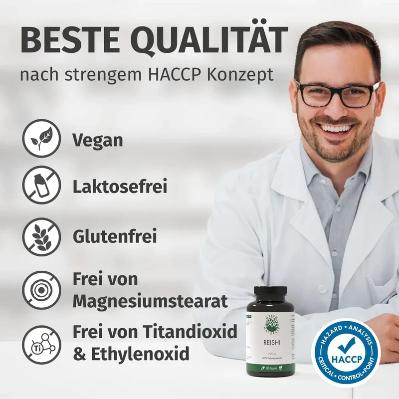 Reishi Kapseln • 1.300 mg • 40 % Polysaccharide