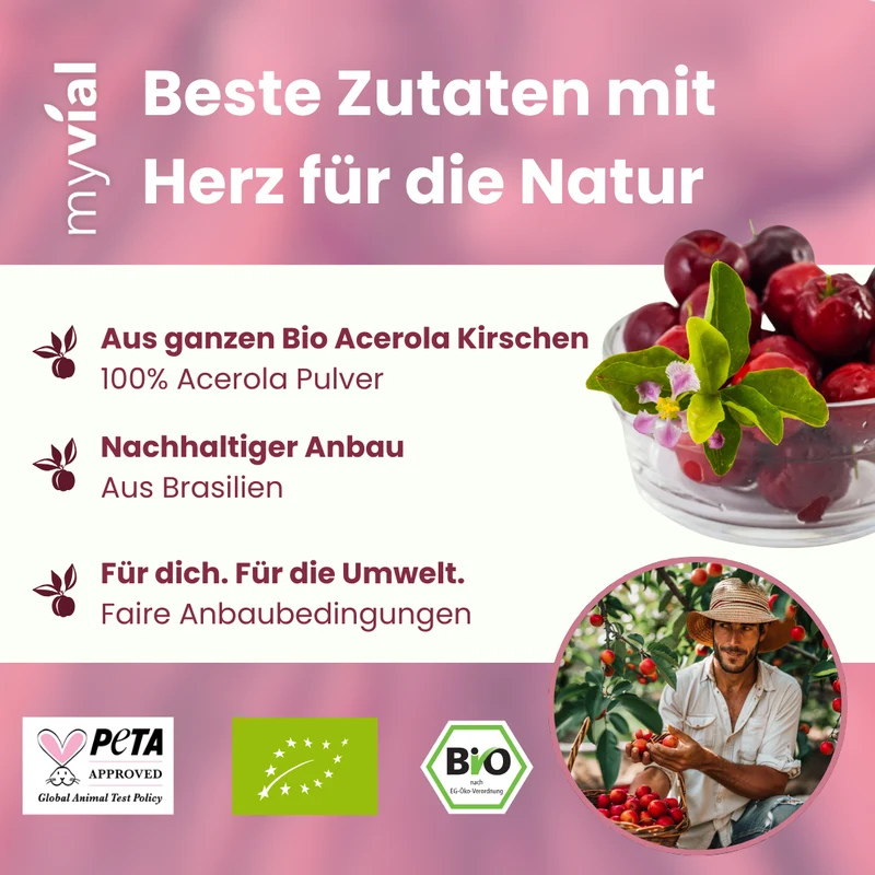 Bio Vitamin C Kapseln aus Acerola
