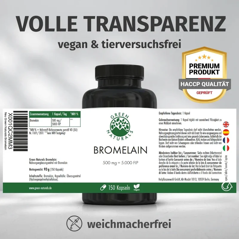 Bromelain Kapseln • 5.000 FIP • magensaftresistent