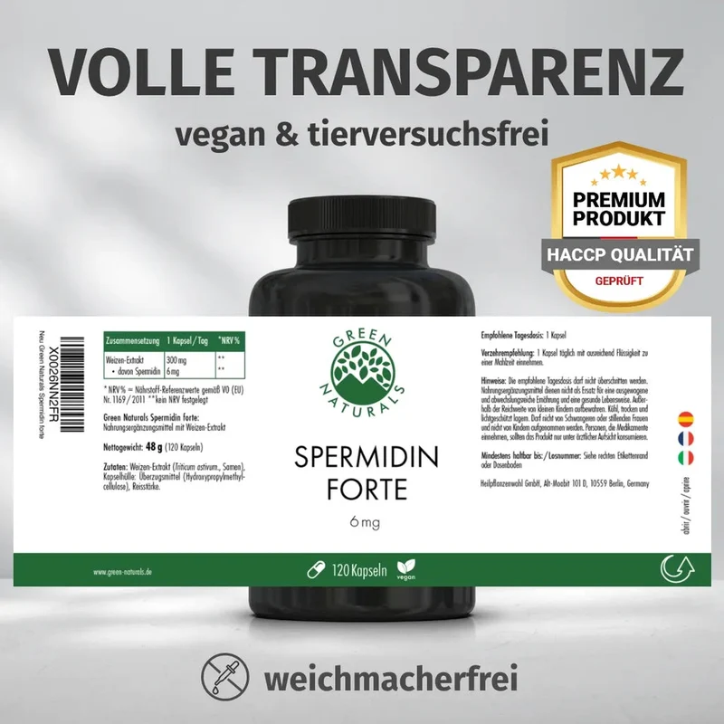 Spermidin ultra-Forte Kapseln • 6 mg • höchste Dosierung