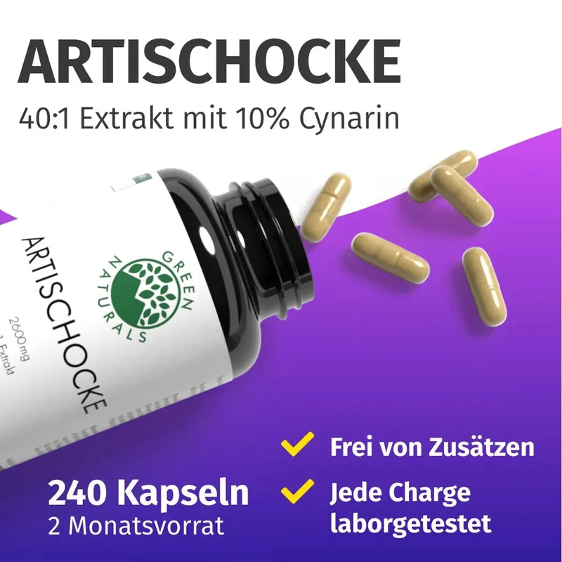 Artischocken Kapseln • 2.600 mg • 10 % Cynarin-Anteil