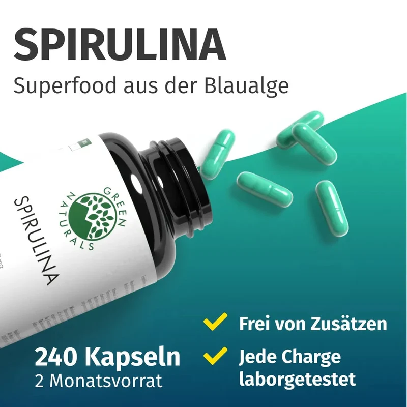 Spirulina Kapseln • 2.000 mg • Arthrospira platensis