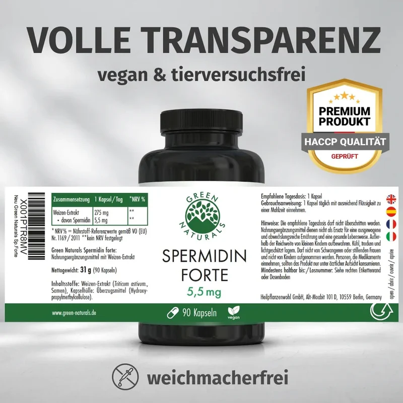 Spermidin Forte Kapseln • 5,5 mg • Weizenextrakt