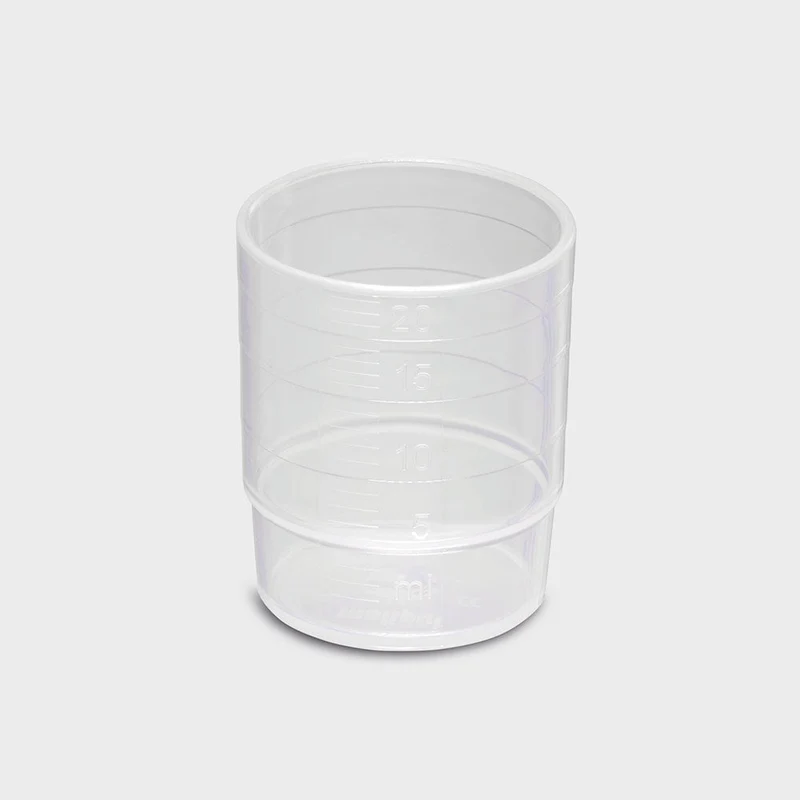 melipul MEHRWEG-Medikamentenbecher / Deckel | stapelbar | PP | 25ml | Pack 60 Stück | versch. Farben