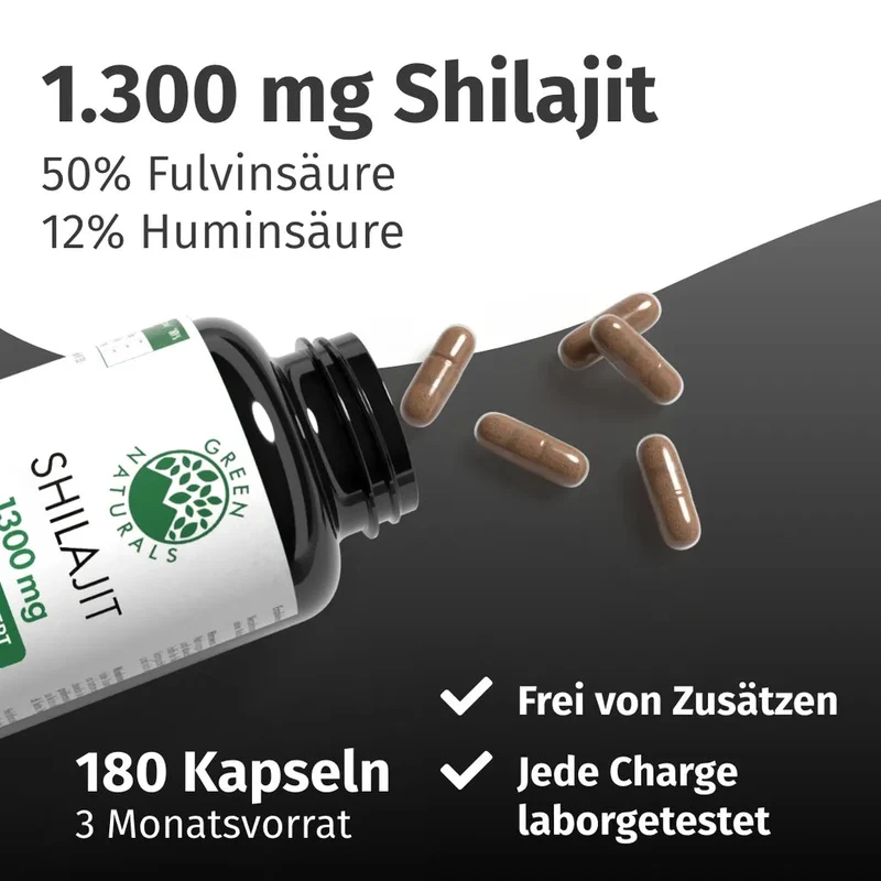 Shilajit Kapseln • 1.300 mg • 50 % Fulvinsäure
