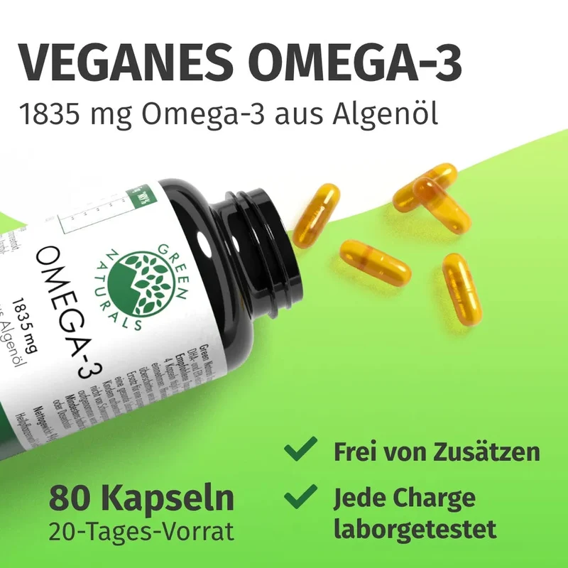 Omega 3 Algenöl Kapseln • 1.000 mg DHA • 500 mg EPA