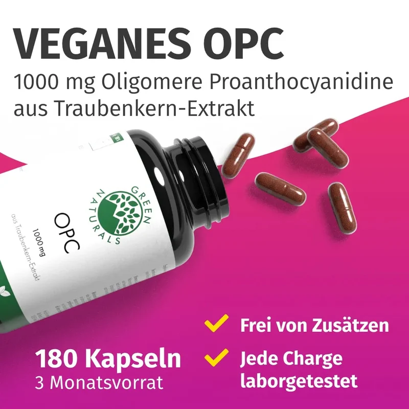 OPC Kapseln • 1.000 mg • 80 % OPC aus Traubenkern