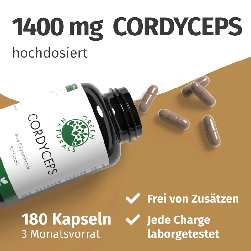 Cordyceps Kapseln • 1.400 mg • 40 % Polysaccharide