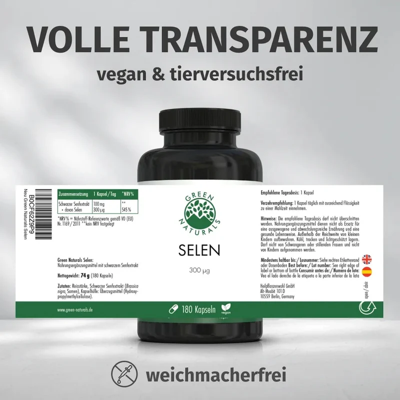 Selen Kapseln • 300 µg • organisch aus Senfsaat