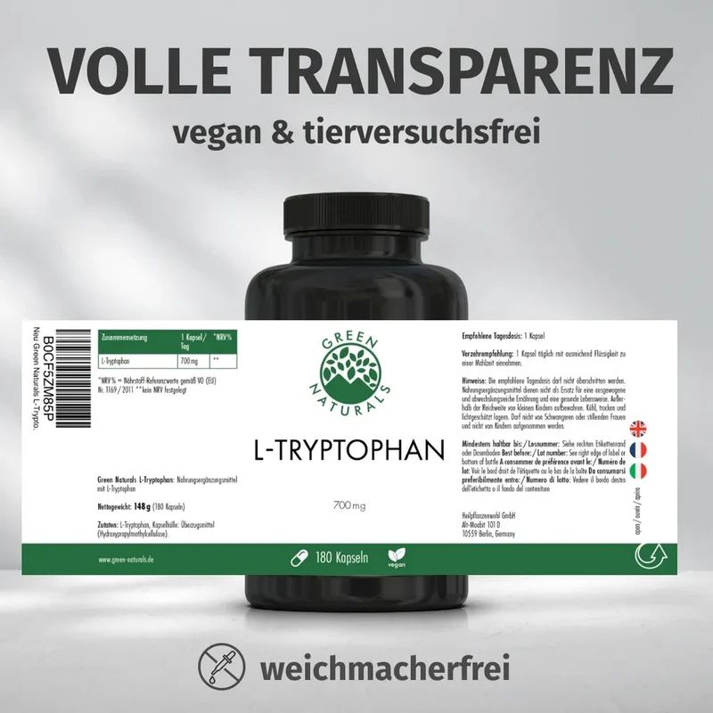L-Tryptophan Kapseln • 700 mg • fermentativ gewonnen