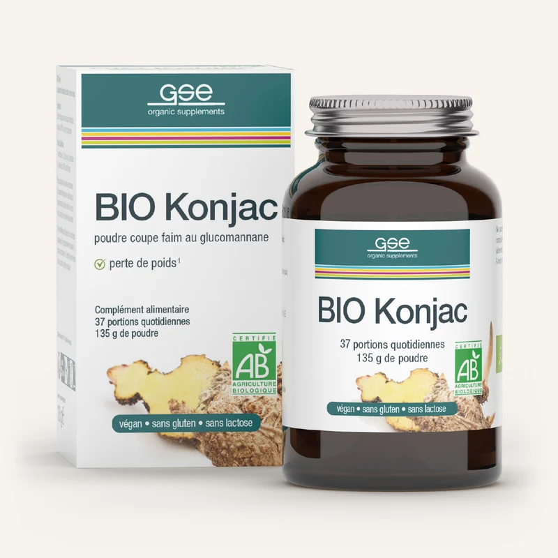 Poudre de satiété au glucomannane de Konjac BIO