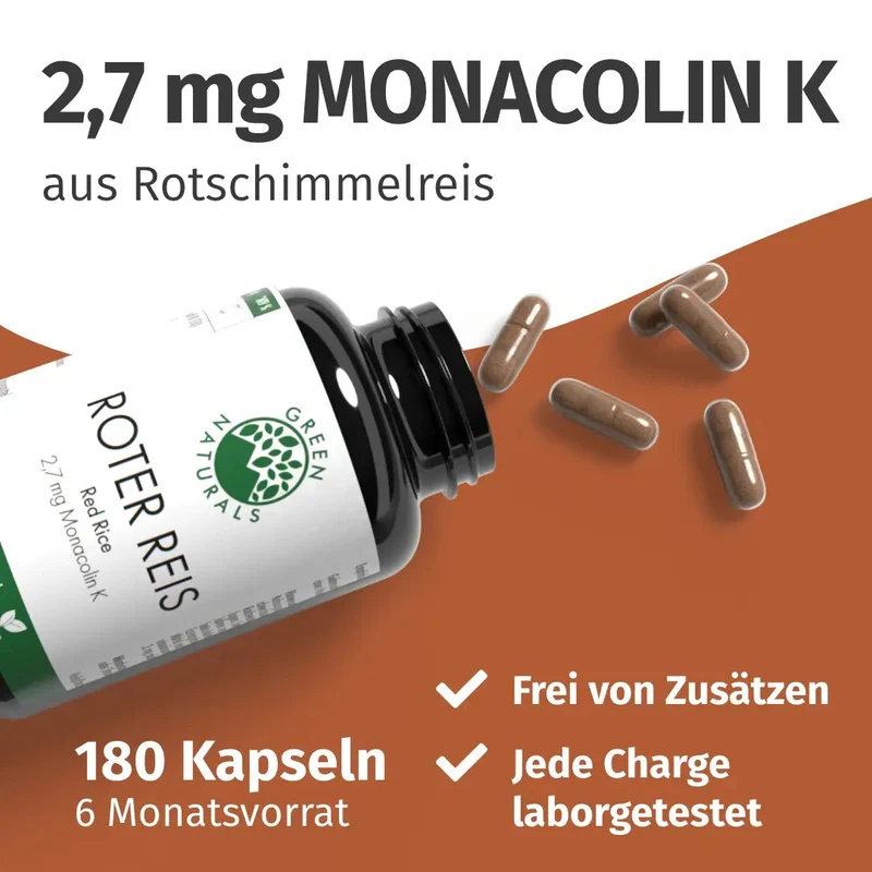 Roter Reis Kapseln • 2,7 mg Monacolin K • fermentiert