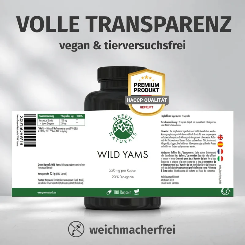 Yamswurzel Kapseln • 1.100 mg • 20 % Diosgenin