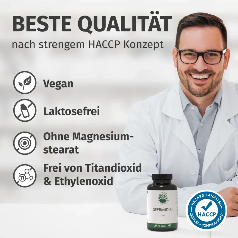 Spermidin Kapseln • 1,6 mg • aus Weizenkeim