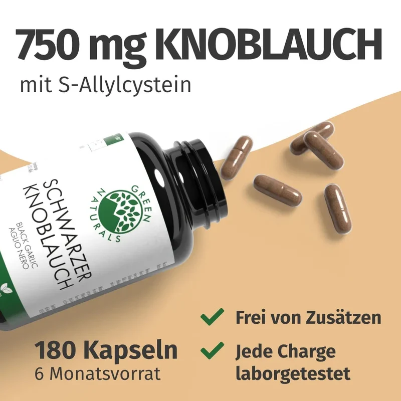 Schwarzer Knoblauch Kapseln • 750 mg • 0,75 mg SAC
