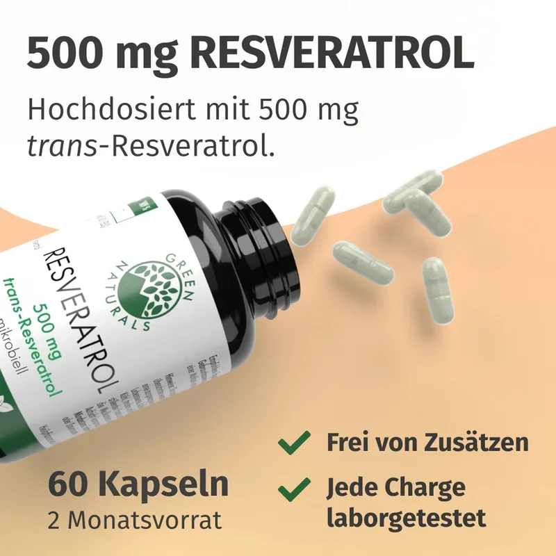 Trans-Resveratrol Kapseln • 500 mg • 60 Stück