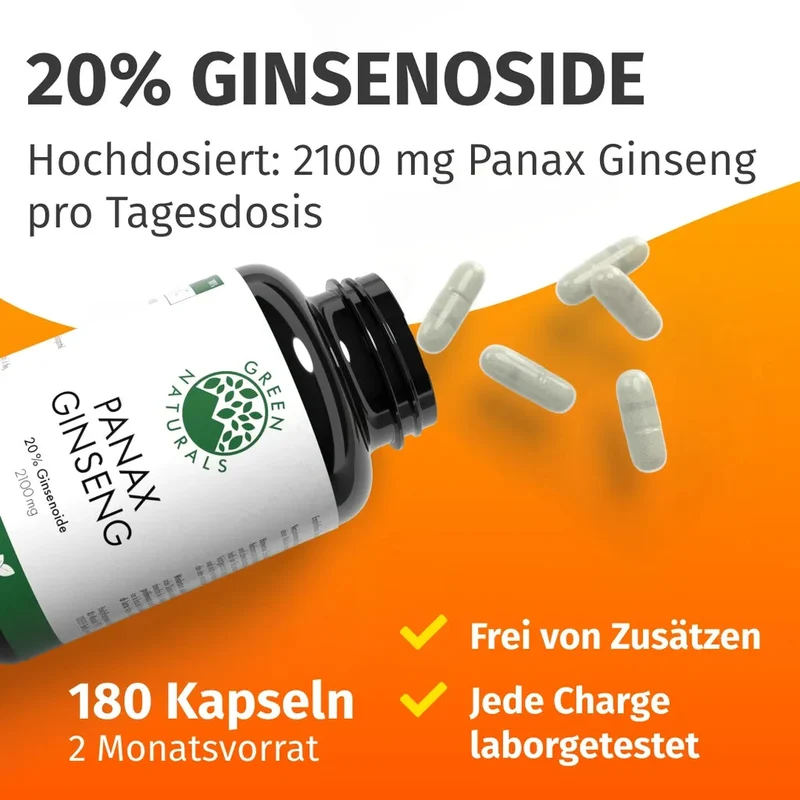 Panax Ginseng Kapseln • 1.400 mg • 20 % Ginsenoside