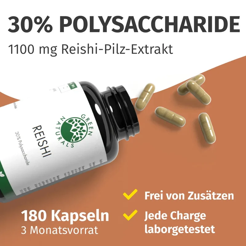 Reishi Kapseln • 1.100 mg • 30 % Polysaccharide