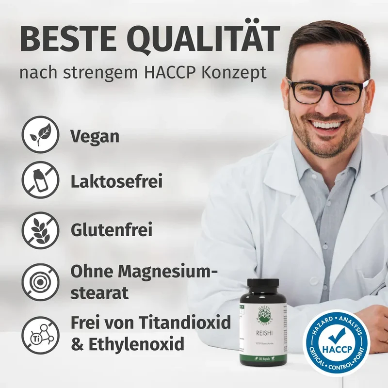 Reishi Kapseln • 1.100 mg • 30 % Polysaccharide