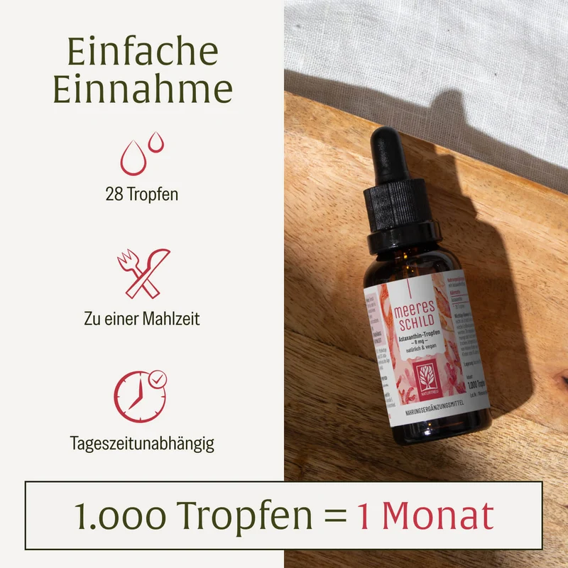 Meeresschild: Astaxanthin Tropfen hochdosiert