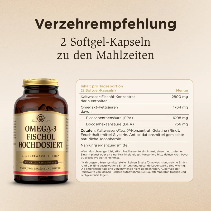 Omega-3 Fischöl - hochdosiert