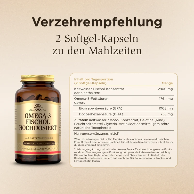 Omega-3 Fischöl - hochdosiert