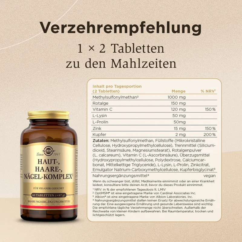 Haut-Haare-Nägel Komplex