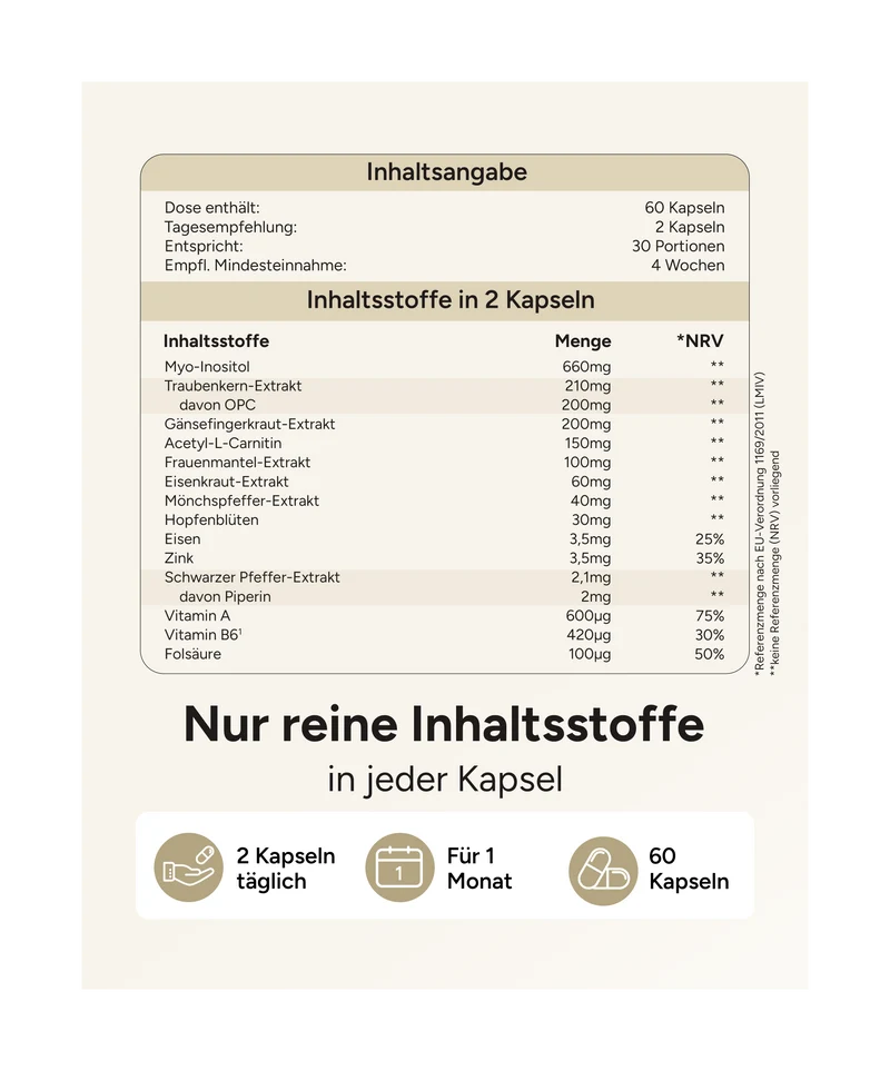 Hormella PMS Komplex - Myo-Inositol, Mönchspfeffer und OPC