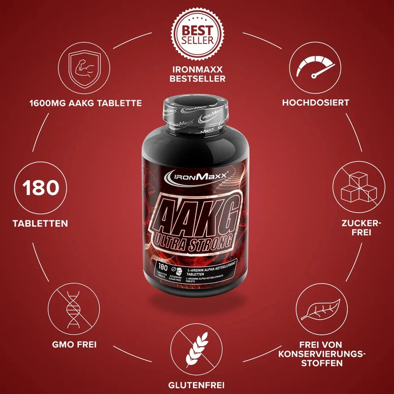 IronMaxx AAKG Ultra Strong, 180 Tabletten