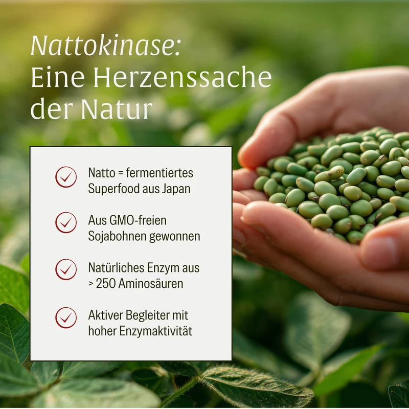 Blutfluss: Nattokinase-Komplex mit Arginin und Citrullin