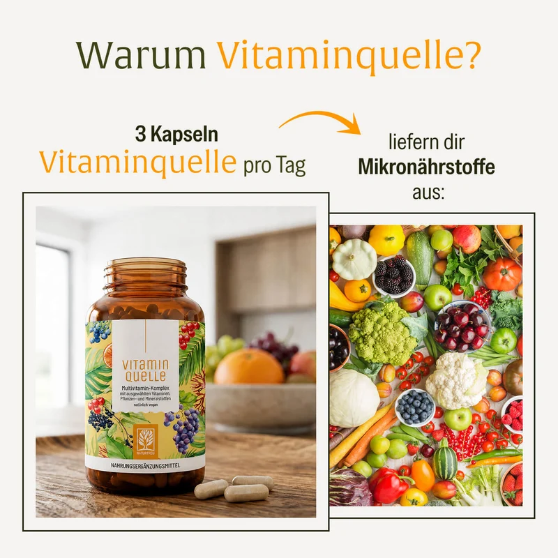 Vitaminquelle: All in One Multivitamin mit 35 Vitaminen, Pflanzen- & Mineralstoffen