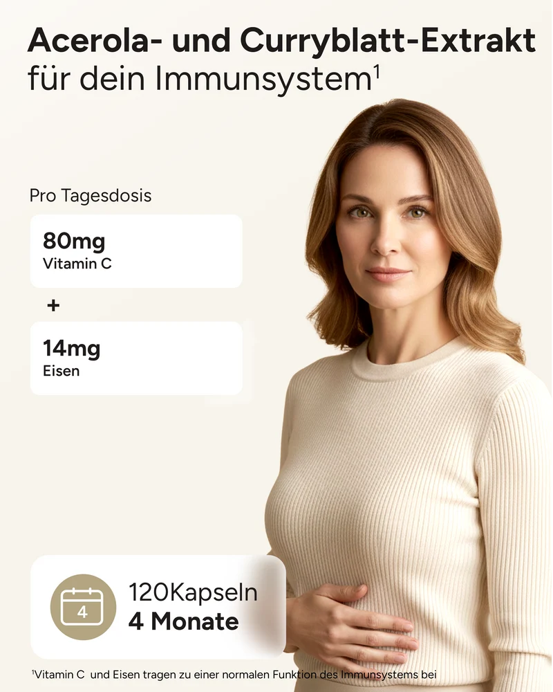 Eisen aus Curryblatt - mit Vitamin C aus Acerola