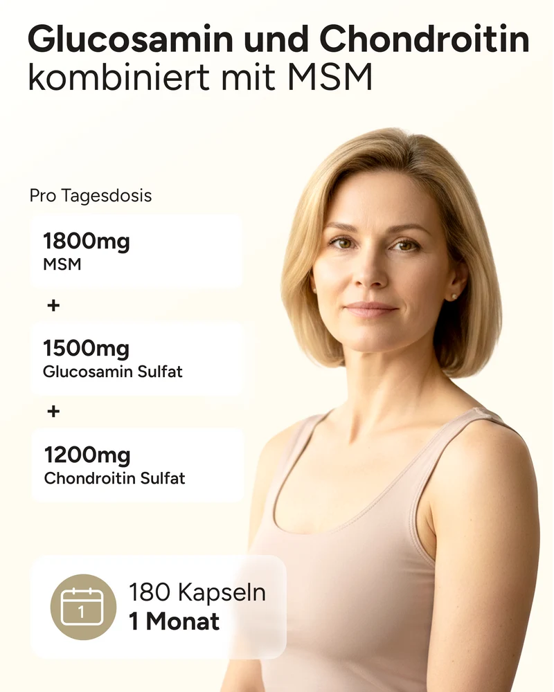 Glucosamin,Chondroitin & MSM - 1500mg, 1200mg & 1800mg pro Tag