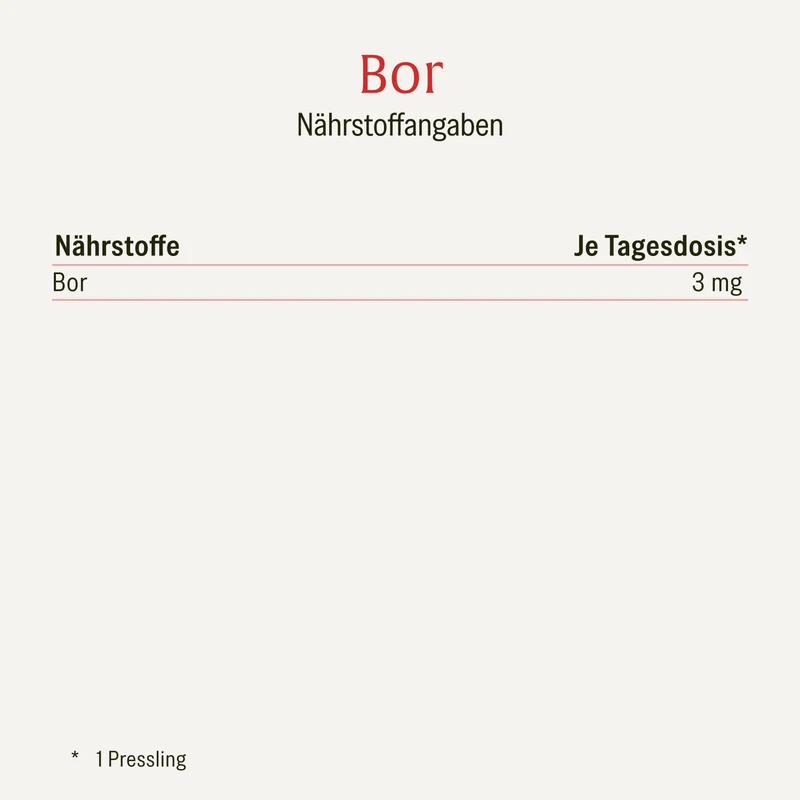 Bor: Bor Tabletten