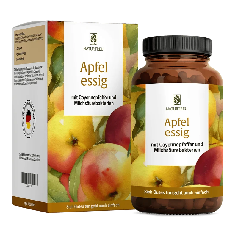 Apfelessig: Apfelessig Kapseln mit Cayennepfeffer & Milchsäurebakterien