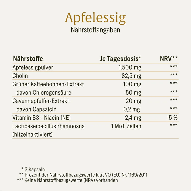 Apfelessig: Apfelessig Kapseln mit Cayennepfeffer & Milchsäurebakterien