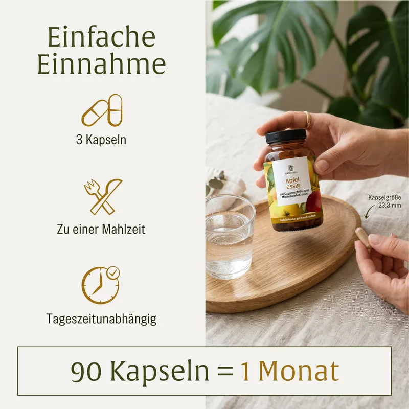 Apfelessig: Apfelessig Kapseln mit Cayennepfeffer & Milchsäurebakterien