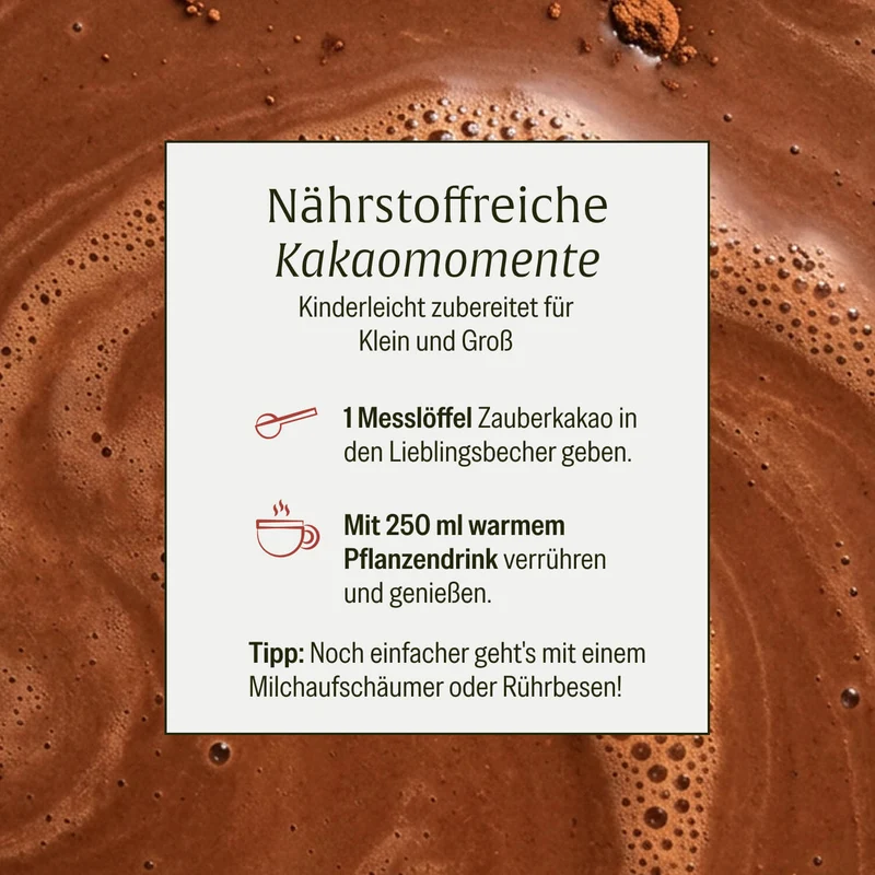 Zauberkakao: Kakaopulver für Kinder mit 20 Vitaminen & Mineralstoffen
