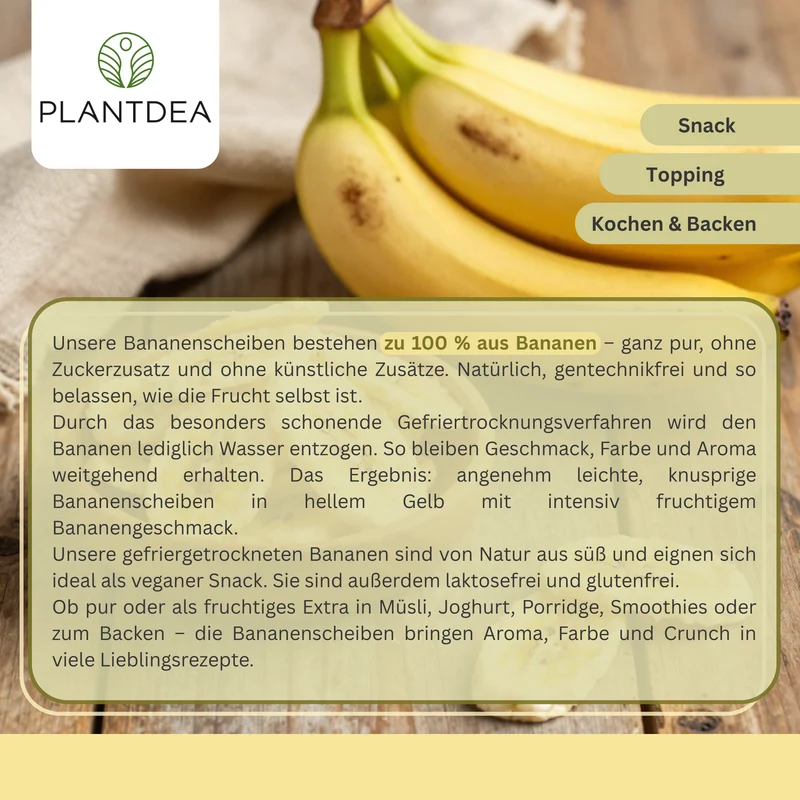 Gefriergetrocknete Bananen
