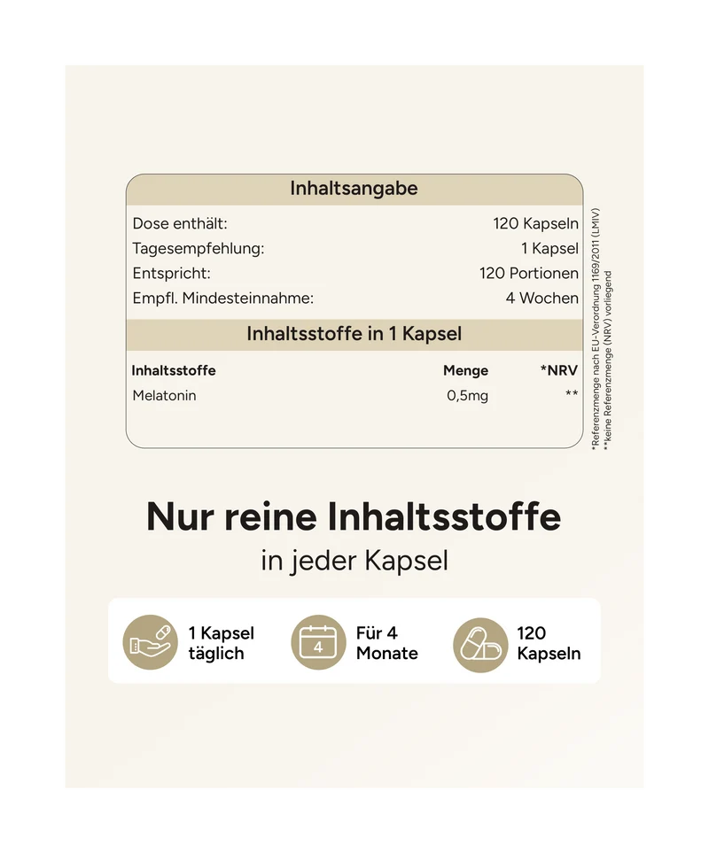 Melatonin - 0,5mg pro Kapsel
