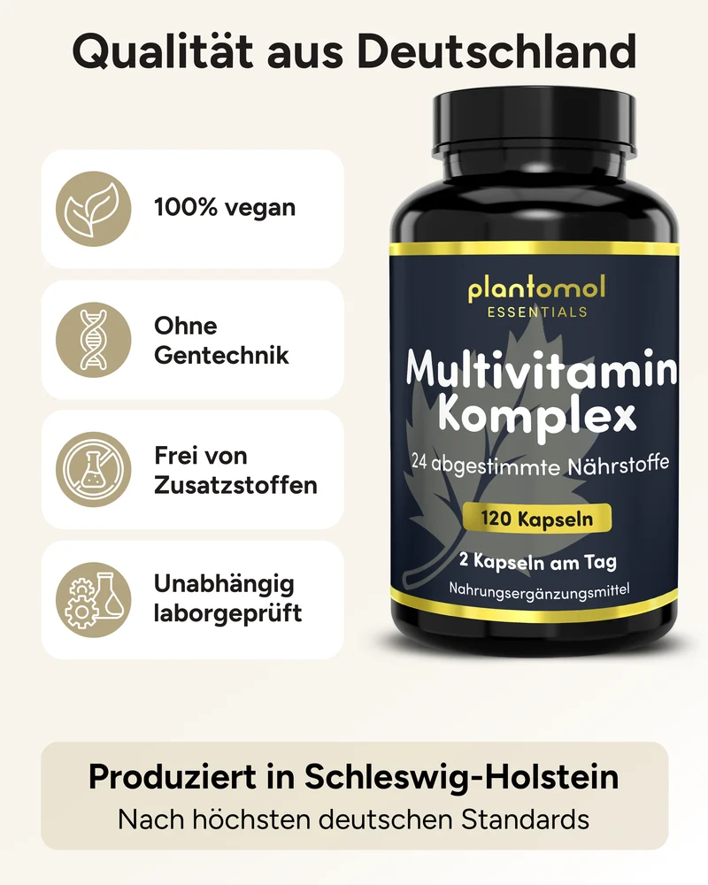 Multivitamin Komplex - 13 Vitamine, 7 Mineralien, Cholin & Inositol