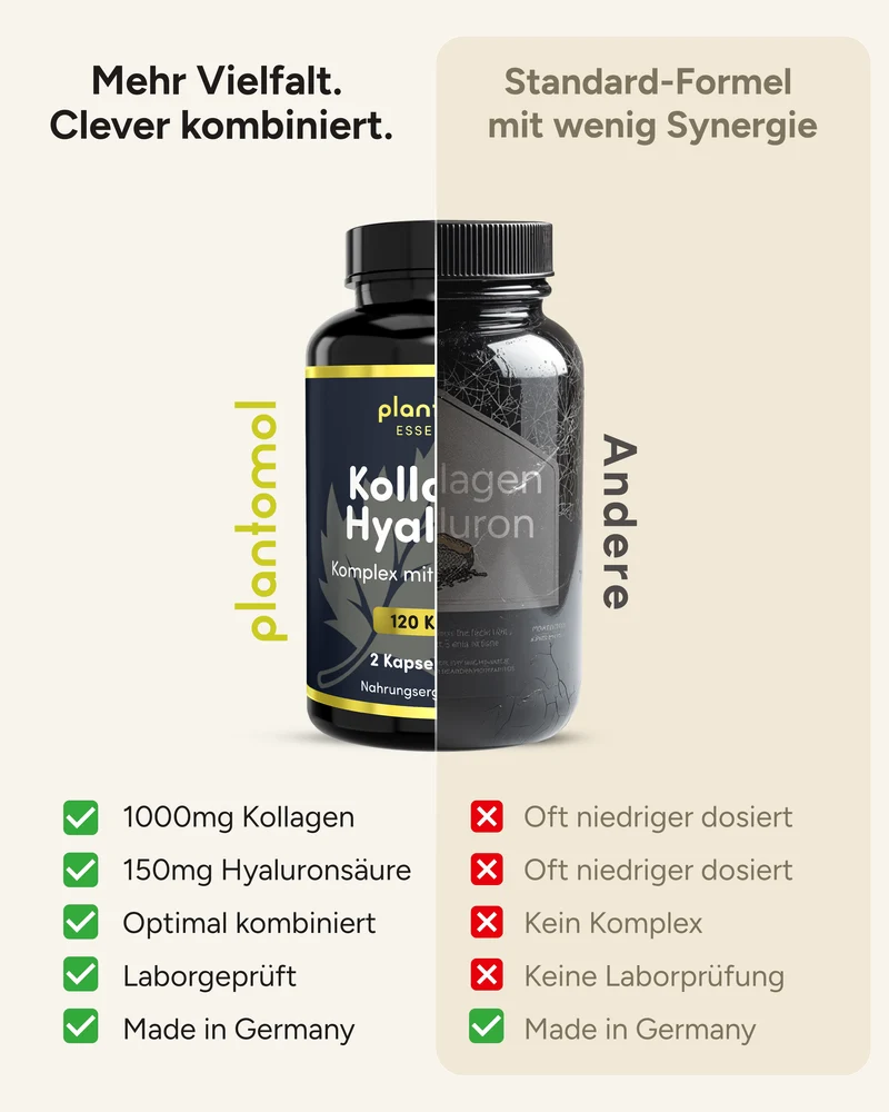 Kollagen, Hyaluron Komplex - mit Biotin Zink & Vitamin C