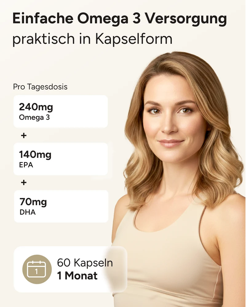 Omega 3 Krill Öl - 140mg EPA & 70mg DHA pro Tag