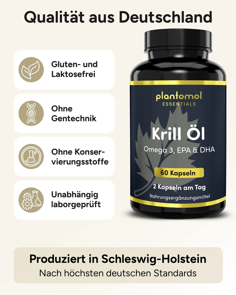 Omega 3 Krill Öl - 140mg EPA & 70mg DHA pro Tag