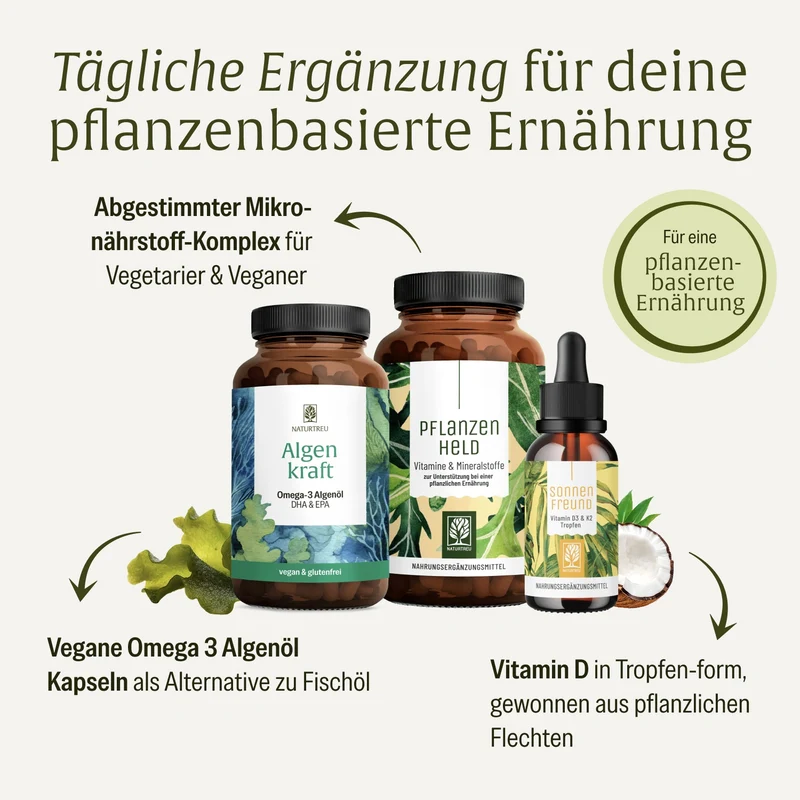 Pflanzliche Ernährung Sparpaket: Sonnenfreund, Pflanzenheld & Algenkraft